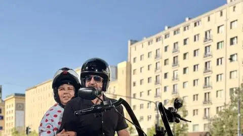 Dorota Wellman i Marcin Prokop przyjechali do studiu na motocyklu