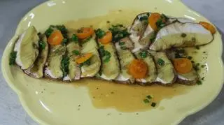 Carpaccio z borowików, z sosem cytrynowo-miodowym