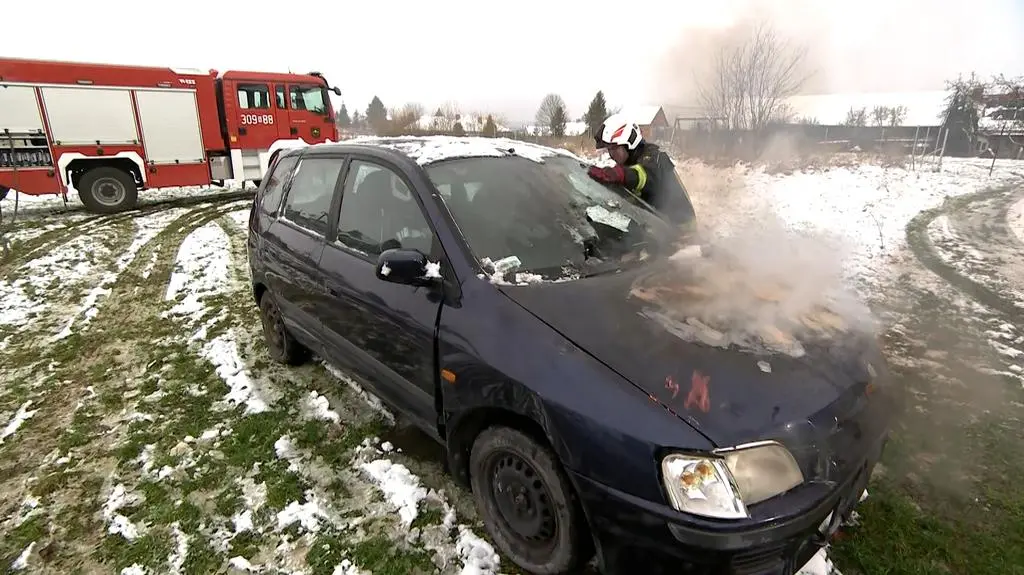 pożar w samochodzie