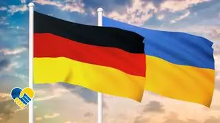 Flaga niemiecka i ukraińska