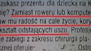 ogłoszenie z gazety
