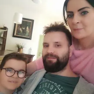 Tomasz Ptasiński z rodziną
