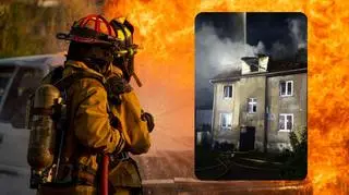 Pożar budynku mieszkalnego. Kobieta z dziećmi wyskoczyła z ostatniej kondygnacji