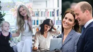Joanna Krupa, kobieta siedząca przed laptopem, księżna Kate i książę William