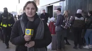 Uchodźcy z Ukrainy na Dworcu Centralnym w Warszawie