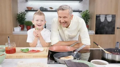 Piotr Kucharski z synem w kuchni Dzień Dobry TVN