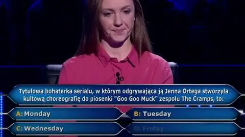 Pytanie o Wednesday w "Milionerach". Jaka jest poprawna odpowiedź?