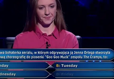 Pytanie o kultową Jennę Ortegę zaskoczyło nawet Huberta Urbańskiego. Padła ekspresowa odpowiedź