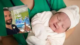 Położnik pokazał noworodka i pochwalił rodziców. "Mam słabość do imion, które nie są często nadawane"