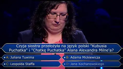 "Milionerzy". Czyja siostra przełożyła na język polski "Kubusia Puchatka"