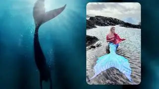 Woda to jej drugi dom. 42-latka pracuje jako zawodowa syrena i pływa z 15-kilogramowym ogonem