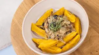 Kopytka dyniowe z sosem borowikowym