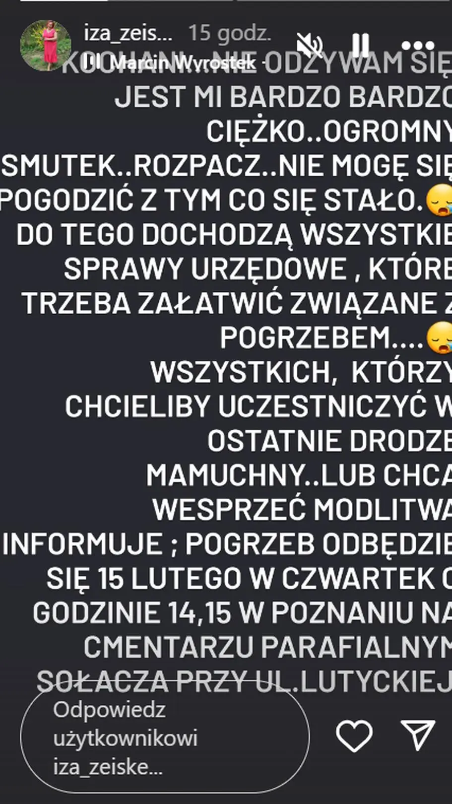 Szczegóły pogrzebu 