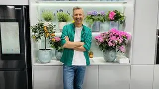 Piotr Kucharski w kuchni Dzień Dobry TVN. 