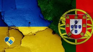 Flaga Ukrainy i Portugalii
