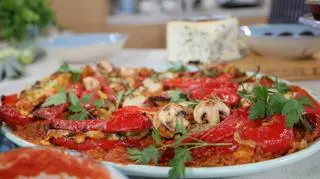 Papryka nadziewana serem i pieczarkami