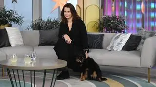 Renata Dancewicz w duecie z psem Myszkinem
