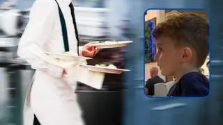 3-latek próbował poprosić kelnera o rachunek