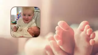 Po raz pierwszy trzymał nowo narodzoną siostrę