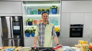 Makaron ze świeżymi grzybami, tymiankiem i sosem serowym 