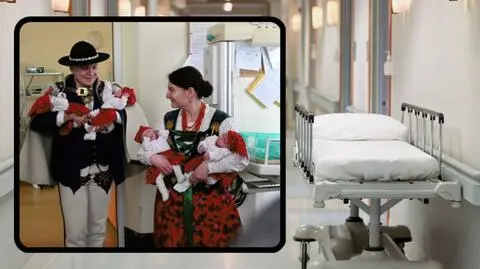 Kraków. Nowo narodzone czworaczki wyszły ze szpitala w góralskich strojach