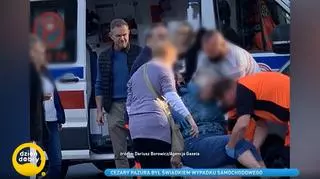 Cezary Pazura na miejscu wypadku samochodowego. "Był pierwszą osobą, która udzieliła pomocy"