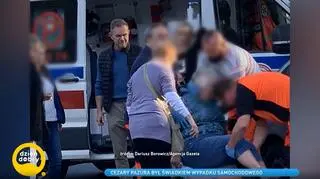 Cezary Pazura na miejscu wypadku samochodowego