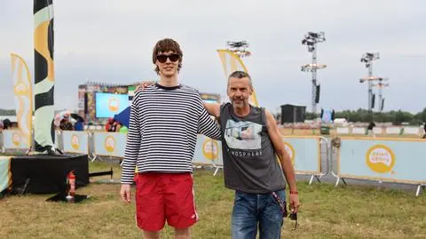 Marcin Rozynek z synem na Pol'and'Rock Festival