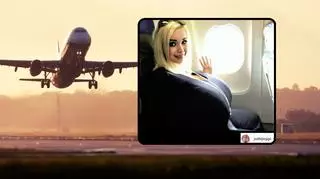 Samolot, kobieta na pokładzie samolotu