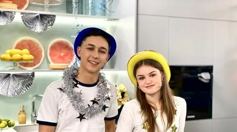 Kuba Tomaszczyk i Julka Cymbaluk w kuchni Dzień Dobry TVN