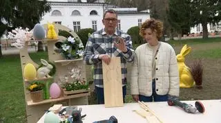 DIY na Wielkanoc. Jak wykonać zająca z drewna? "Wąsy z bazi"