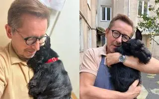 Andrzej Polan z psem 