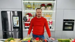 Gotowany łosoś, frittata z marchwią i krem brokułowy, czyli dania na parze według Sebastiana Olmy 