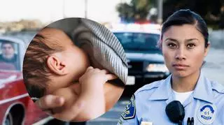 Policjantka i niemowlę