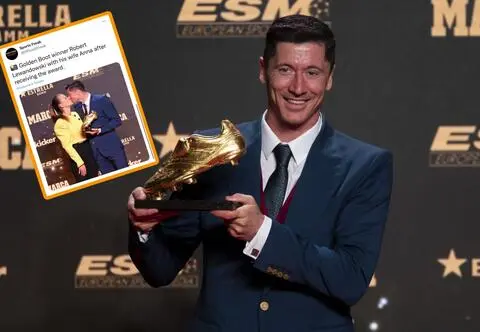 Robert Lewandowski odebrał Złotego Buta. Anna została zaproszona na scenę i skradła show 