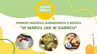 Wiosenny baner ilustrujący e-book "W marcu jak w garncu"