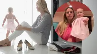 Kilkumiesięczna dziewczynka na obcasach. "Boże, jak jej się uginają kostki"