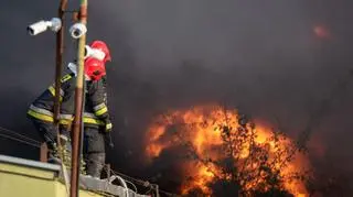 Duży pożar pod Warszawą. Ewakuowano dzieci ze szkoły i przedszkola