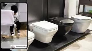 Wystawa toalet w sklepie budowlanym