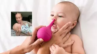Matka wymyśliła nietypowy sposób na oczyszczenie nosa dziecka