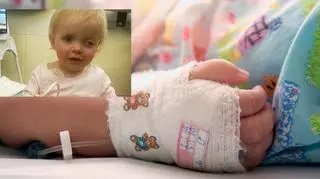 Dziecko w szpitalnym łóżku