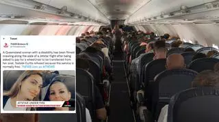 Niepełnosprawna pasażerka czołgała się po podłodze, by wysiąść z samolotu. "Niezwykle upokarzające"