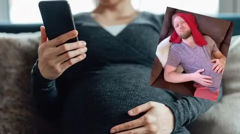 Mąż parodiuje ciężarną żonę