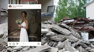 Jej dom zniszczyły rosyjskie rakiety. W jego ruinach zorganizowała sesję ślubną 