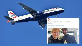 Pijany mężczyzna uprzykrzał życie pasażerom. Ed Sheeran świadkiem