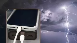 Ładowanie telefonu podczas burzy