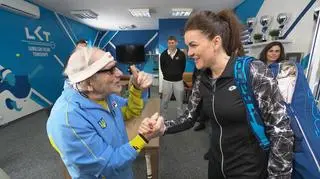 98-letni pan Leonid zagrał mecz z Agnieszką Radwańską. "Miałem parę asów w rękawie"