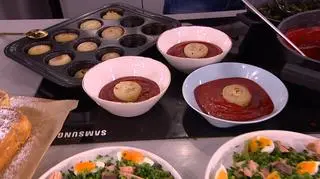 Krem z młodych buraków z zapiekaną cebulą z przepisu Piotra Kucharskiego