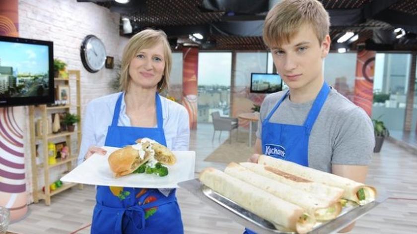 Tortilla, łosoś i wieprzowina