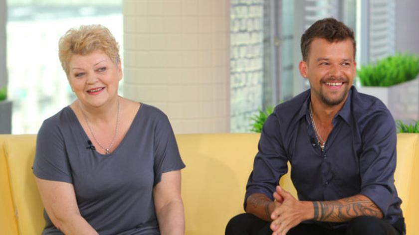 Michał Piróg z mamą